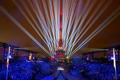 View of Trocadero venue with the Eiffel Tower 